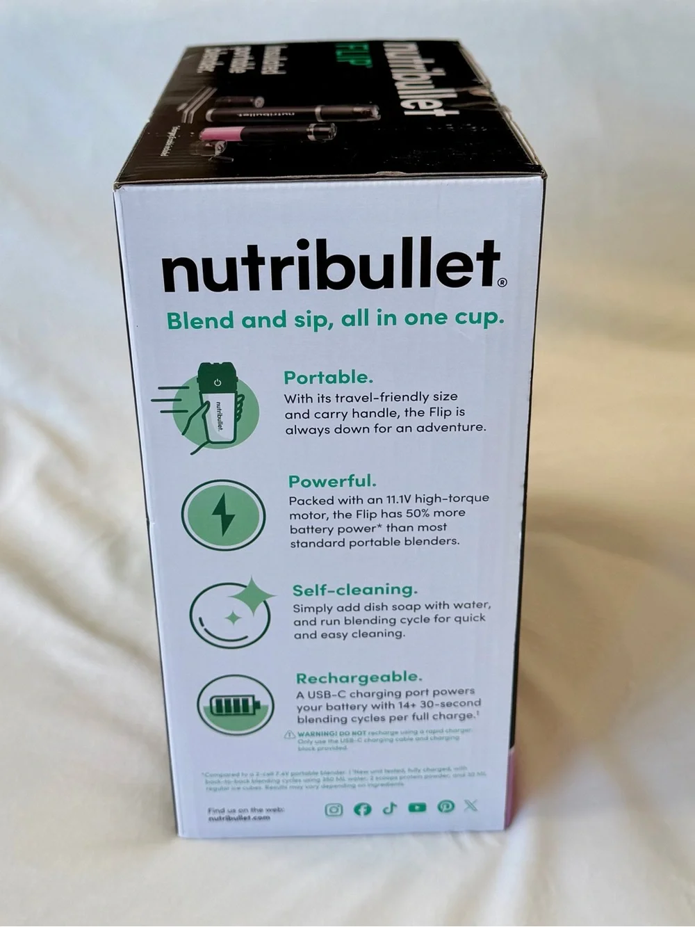 Nutribullet FLIP Insulated Portable Blender - Black